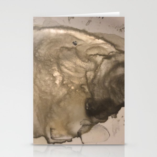 Abstract Metallic Oyster Shell Stationery Cards