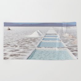 Argentina Photography - Salinas Grandes Under The Blue Sky Beach Towel