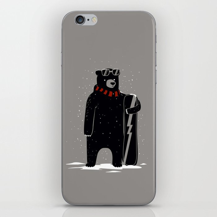 Bear on snowboard iPhone Skin
