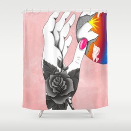 Sunrise in her hands Shower Curtain