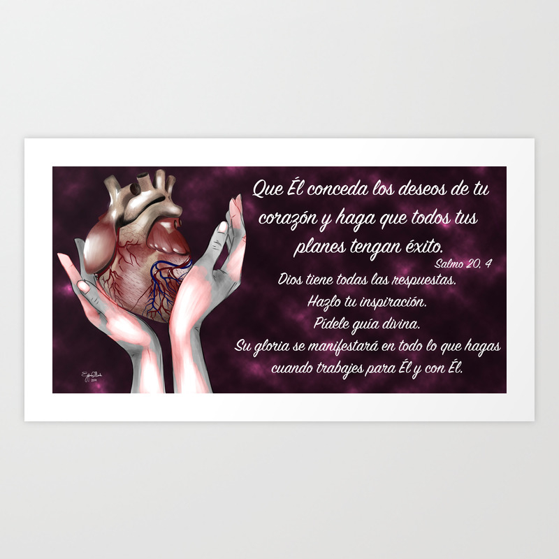 Manos Sosteniendo Corazon Salmo 20 4 Art Print By Heymaae Society6