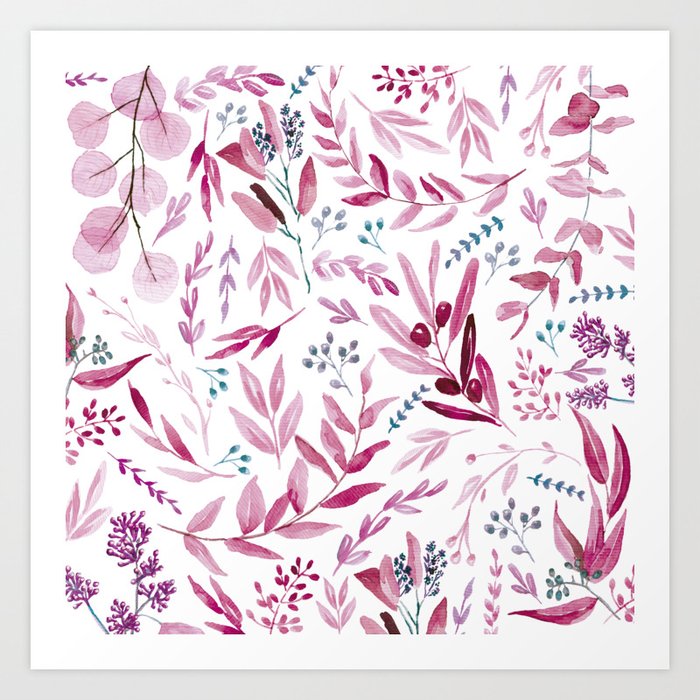 Eucalyptus Pink Art Print
