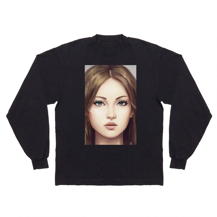 Beautiful Creative Portrait Girl Character Digital Painting Anime Game Essential by Dream Studio Long Sleeve T Shirt
