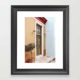Pastel colored house in Menorca Spain - Colorful walls - Photography art print Framed Art Print