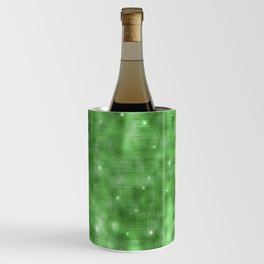 Glam Green Diamond Shimmer Glitter Wine Chiller