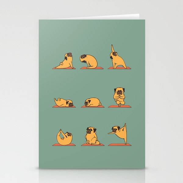 Pug Yoga Stationery Cards