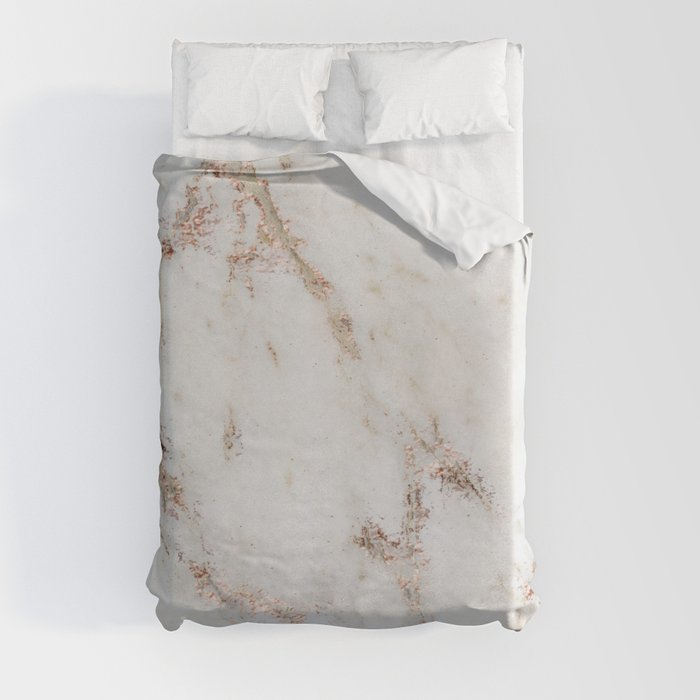 Artico marble - rose gold accents Duvet Cover