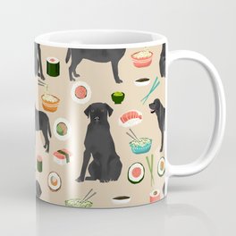 Labrador Coffee Mugs Society6 Black Lab Sushi Cute Funny Dog Breed Pet Pattern Labrador Retriever Coffee Mug