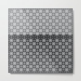 Portuguese Tiles of Lisboa in Grey with Glitch Metal Print | Geometric, Modern, Monia, Graphicdesign, Delicate, Glitch, Handicraft, Digital, Grey, Exquisite 