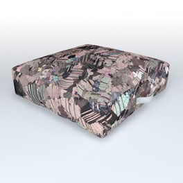 Crystal Collage Outdoor Floor Cushion | Abstract, Peach, Digital, Collage, Color, Crystal, Pink, Photo, Pattern 