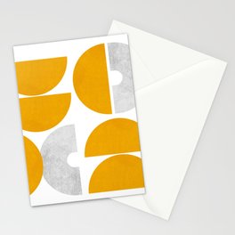 Large yellow mid-century modern shapes Stationery Card