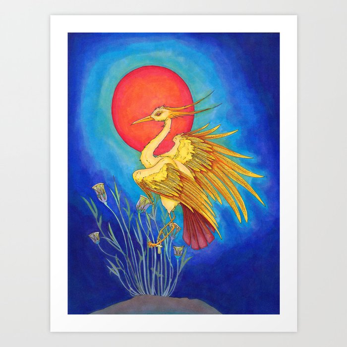 Ra as the Bennu Bird Art Print