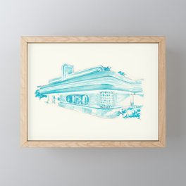 blue diner Framed Mini Art Print
