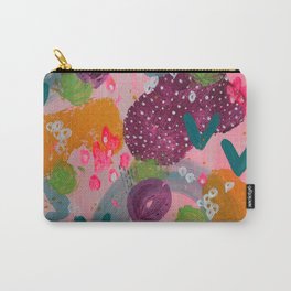 Colorful Confetti Coral Reef Acrylic Abstract Painting Carry-All Pouch