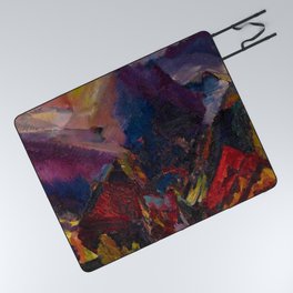 'Sunrise in the mountains, picos de asturias' by David Bomberg Picnic Blanket
