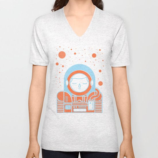 Orange Space Unisex V-Neck