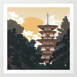 Yakushi-ji East Pagoda Art Print