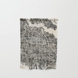Lewisville map Texas Ink lines 2 Wall Hanging