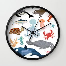 Sea Change: Ocean Animals Wall Clock