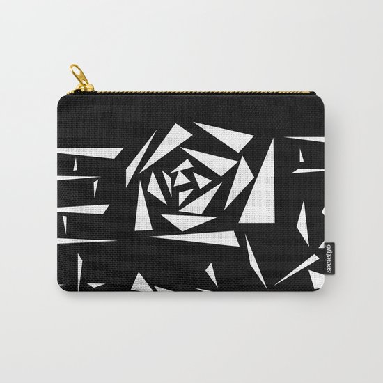 Black and white abstract pattern of Roses. Triangles .1 Carry-All Pouch