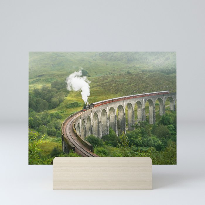 Hogwart Express steam engine in the scottish highlands Mini Art Print