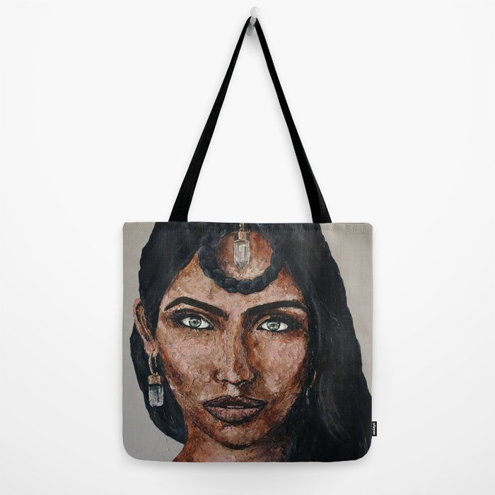 Raudha Athif Ethnic Portrait Tote Bag by Domna Banakou