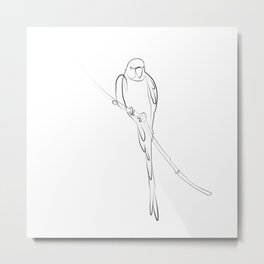 Minimal Line Art ::: Parrot Metal Print
