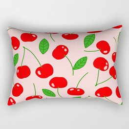 Illustrated Cherry Pattern Rectangular Pillow