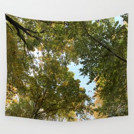 Green Leaves turning to Yellow Leaves Wall Tapestry