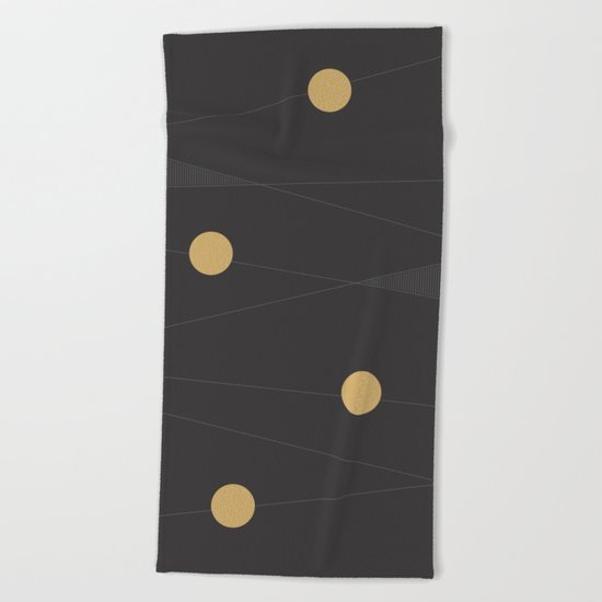Black and Gold Beach Towel