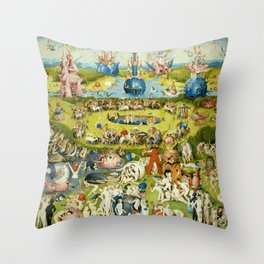 The Garden of Earthly Delights Throw Pillow