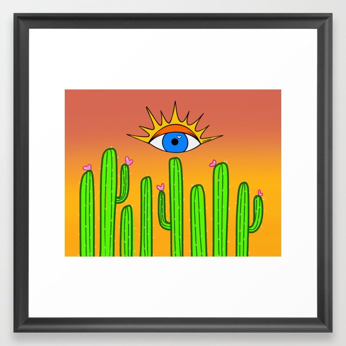 Hot cactus Framed Art Print