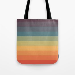 Colorful Retro Striped Rainbow Tote Bag