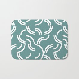 White curves on turquoise background Bath Mat