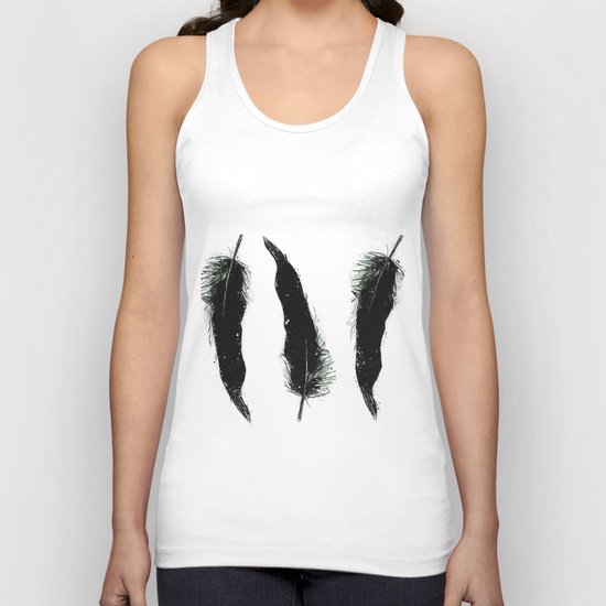 Three Black Feathers Unisex Tank Top
