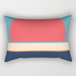 Sunset IV - Minimalistic Colorful Retro Geometric Design Art Pattern Rectangular Pillow