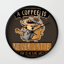 A Coffee is Never Latte Wall Clock