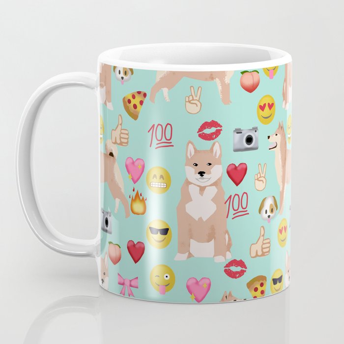 shiba inu emoji dog breed pattern Coffee Mug by shiba shop | Society6