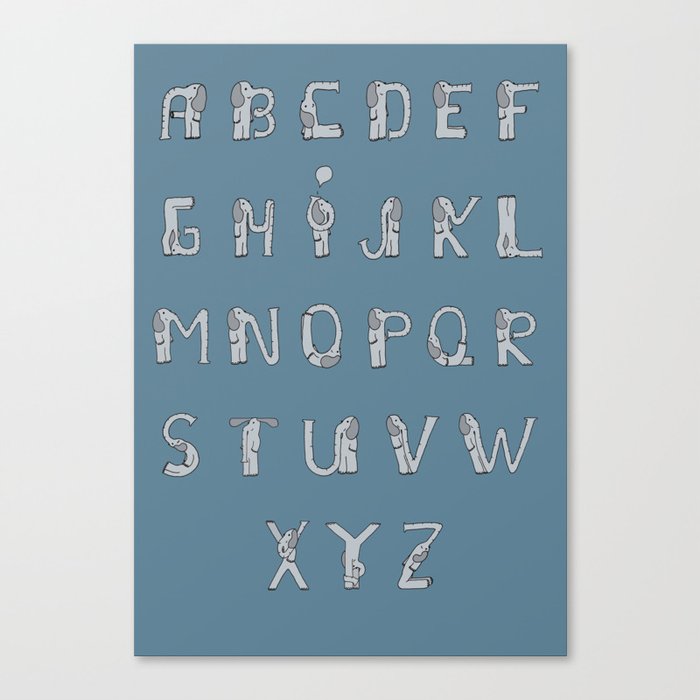 Elefont alphabet Canvas Print