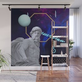 Ancient Gods and Planets: Uranus [synthwave/vaporwave/retrowave/cyberpunk] Wall Mural