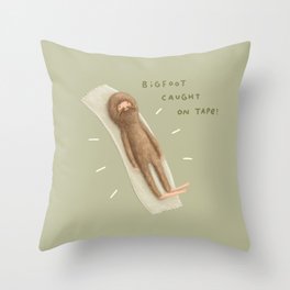 Bigfoot Caught on Tape Throw Pillow