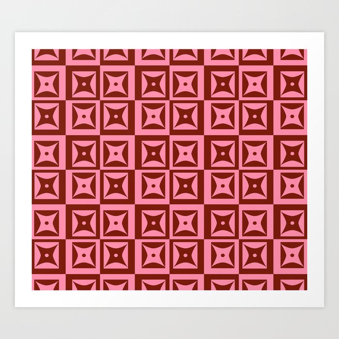 Modern Block Pattern F Art Print