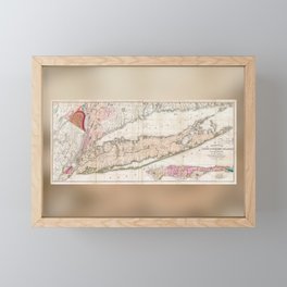 1842 Map of Long Island Framed Mini Art Print