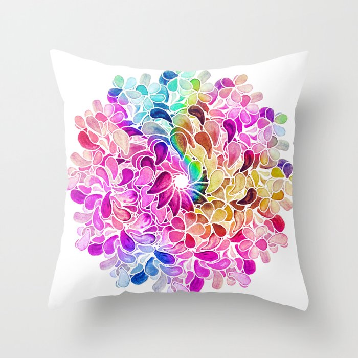 giant rainbow flower pillow