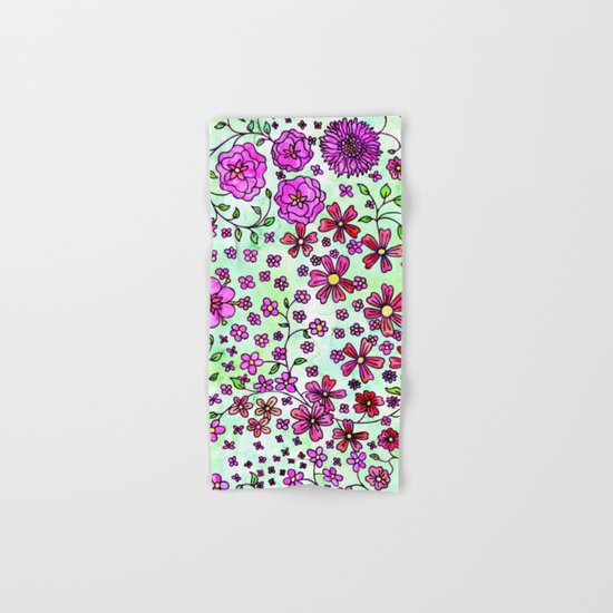Pink Small Flowers Hand & Bath Towel