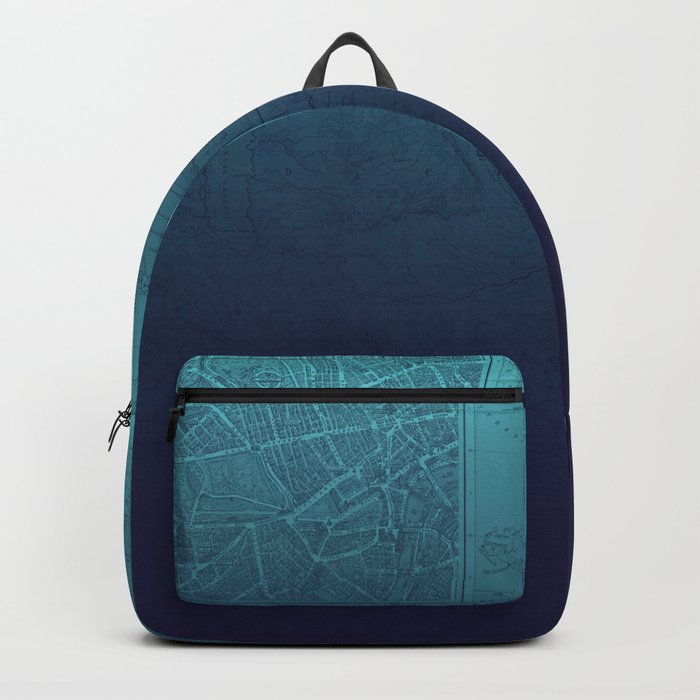 Blue Ombre Map Backpack