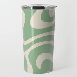 Warped Swirl Marble Pattern (sage green/cream) Travel Mug