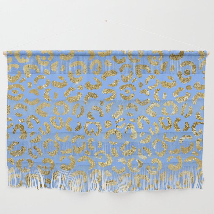 Blue Glam Leopard Print 12 Wall Hanging