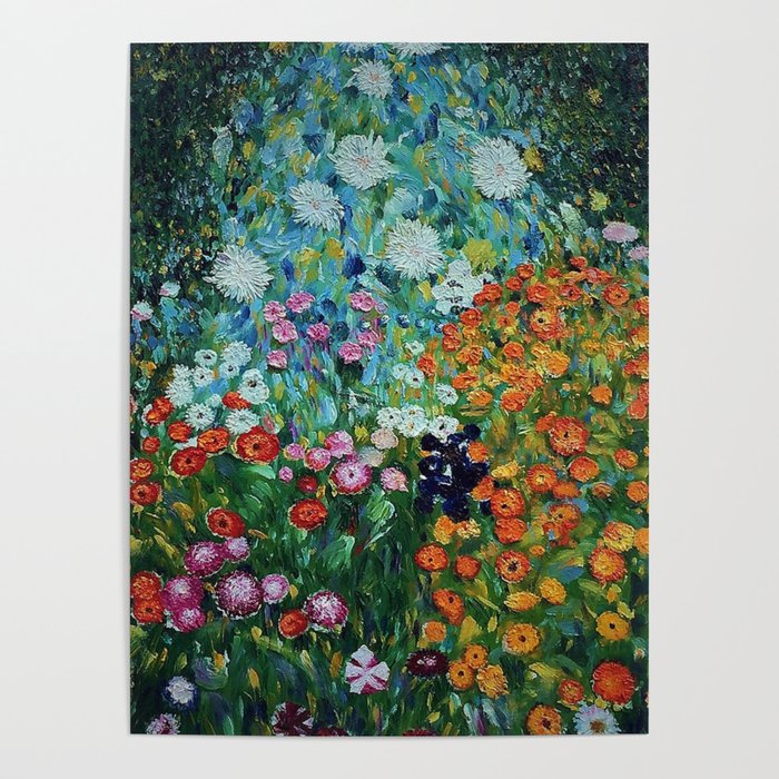 Flower Garden Riot of Colors by Gustav Klimt Poster