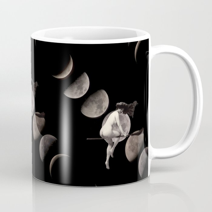Moon Phases with Vintage Witch Coffee Mug